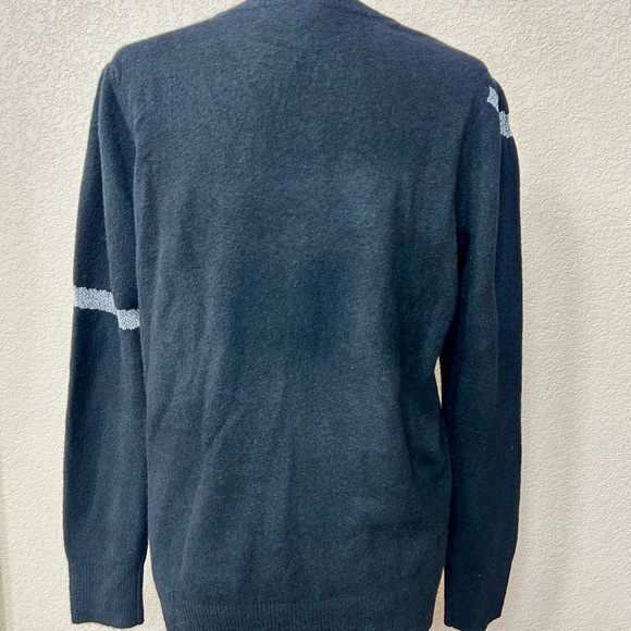 LOFT Black Sweater with Silver Bow Pattern - Picture 4 of 8